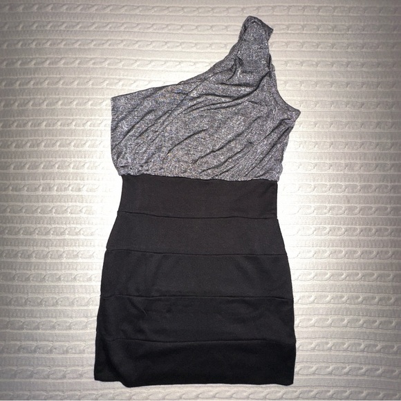 indie sleaze club dress bandage and one shoulder metallic - Picture 1 of 6